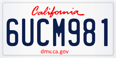 CA license plate 6UCM981