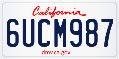 CA license plate 6UCM987