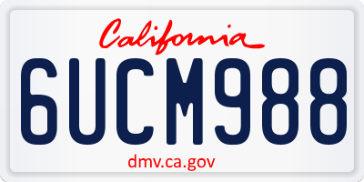 CA license plate 6UCM988