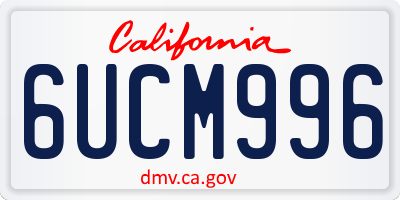 CA license plate 6UCM996