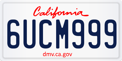 CA license plate 6UCM999