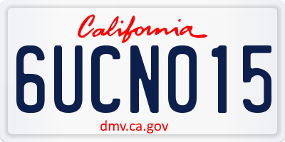 CA license plate 6UCN015