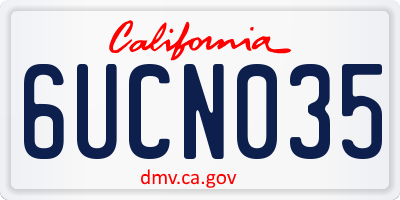 CA license plate 6UCN035