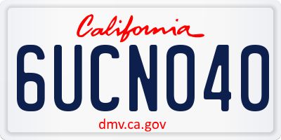 CA license plate 6UCN040