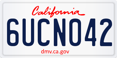 CA license plate 6UCN042