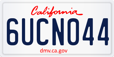 CA license plate 6UCN044