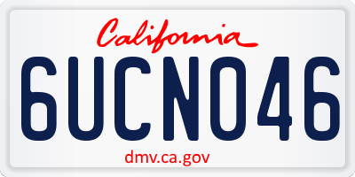 CA license plate 6UCN046