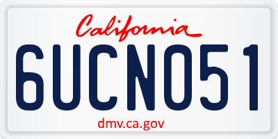 CA license plate 6UCN051