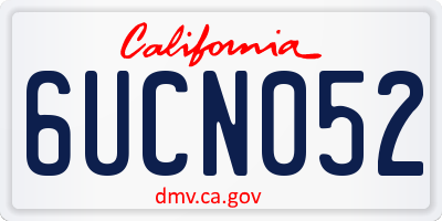 CA license plate 6UCN052