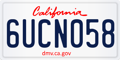 CA license plate 6UCN058