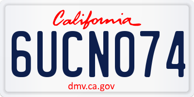 CA license plate 6UCN074