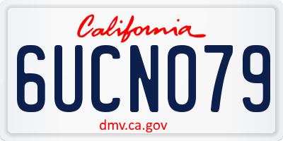 CA license plate 6UCN079