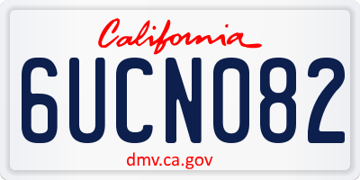 CA license plate 6UCN082