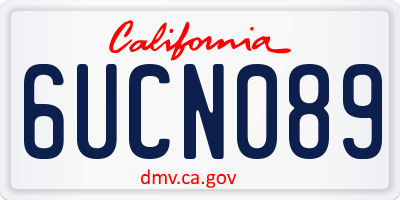 CA license plate 6UCN089