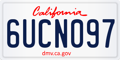 CA license plate 6UCN097