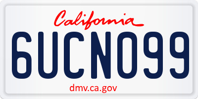 CA license plate 6UCN099