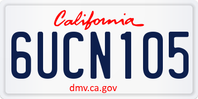 CA license plate 6UCN105