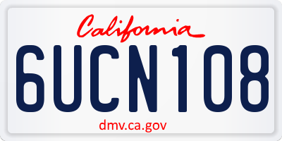 CA license plate 6UCN108