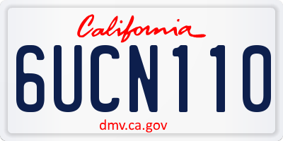 CA license plate 6UCN110