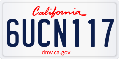 CA license plate 6UCN117