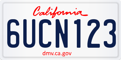 CA license plate 6UCN123