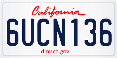 CA license plate 6UCN136