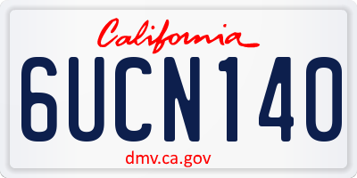 CA license plate 6UCN140