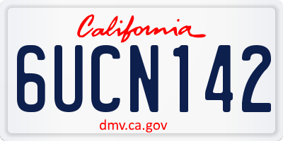 CA license plate 6UCN142