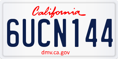 CA license plate 6UCN144