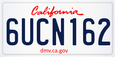 CA license plate 6UCN162
