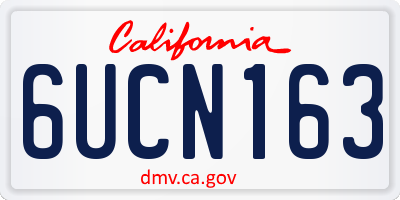 CA license plate 6UCN163