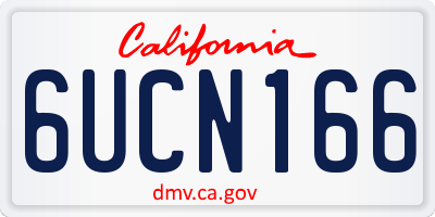 CA license plate 6UCN166