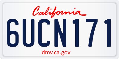 CA license plate 6UCN171