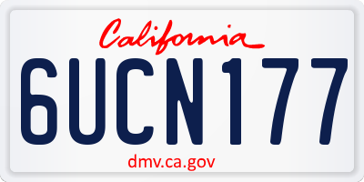 CA license plate 6UCN177