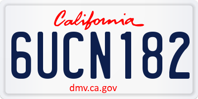 CA license plate 6UCN182