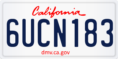 CA license plate 6UCN183