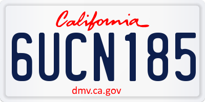 CA license plate 6UCN185