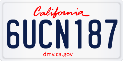 CA license plate 6UCN187