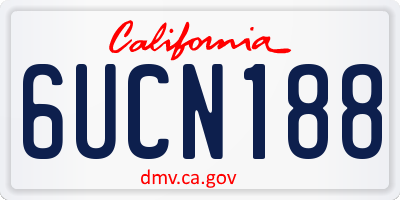 CA license plate 6UCN188