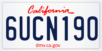 CA license plate 6UCN190