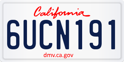 CA license plate 6UCN191