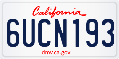 CA license plate 6UCN193