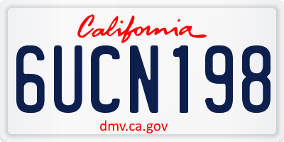 CA license plate 6UCN198