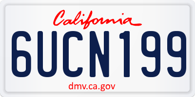 CA license plate 6UCN199