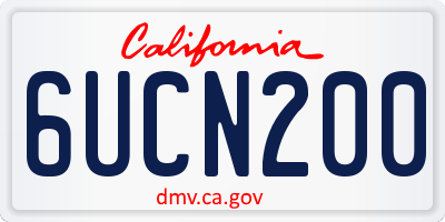 CA license plate 6UCN200