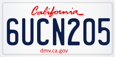 CA license plate 6UCN205