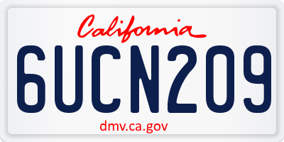 CA license plate 6UCN209