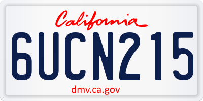 CA license plate 6UCN215