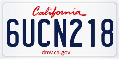CA license plate 6UCN218