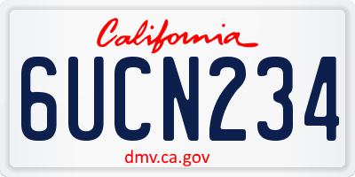 CA license plate 6UCN234